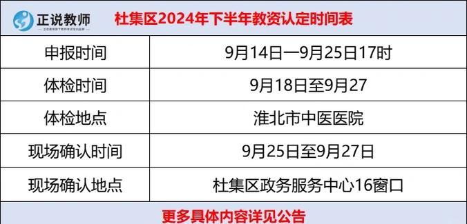 2024年上半年淮北市杜集区教师资格认定公告