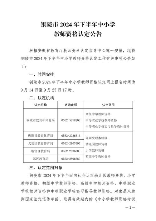 2024年上半年铜陵市中小学教师资格考试面试公告