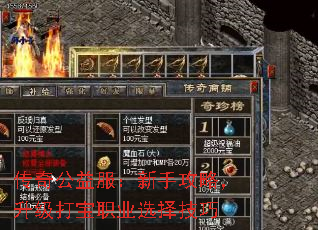 传奇公益服:新手攻略,升级打宝职业选择技巧 传奇公益服:新手攻略,升级打宝职业选择技巧