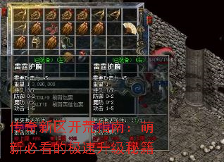 传奇新区开荒指南：萌新必看的极速升级秘籍